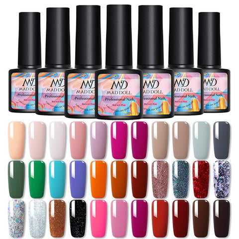 MAD DOLL 8ml Autumn Fall Winter New Series Color Nail Gel Polish Soak Off UV Gel Varnish Color varnish Nail Art