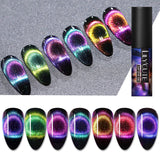 LILYCUTE 9D Cat Eye Nail Gel Chameleon Magnetic Soak Off UV/LED Nail Varnish Semi Permanent  Gel varnish 5ml