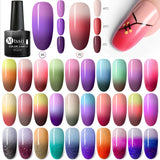 Mtssii 7ml Thermal Glitter Soak Off UV Gel Polish Holographic Temperature Color-changing Varnish Gel Nail Art Lacquer Decor