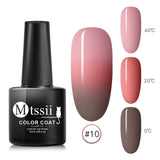 Mtssii Thermal Ultra-thin Glitter 22 Colors Soak Off UV Gel Color-chaging Temperature Color Change Gel Nail Art Gel Manicure