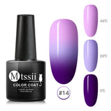 Mtssii Thermal Ultra-thin Glitter 22 Colors Soak Off UV Gel Color-chaging Temperature Color Change Gel Nail Art Gel Manicure