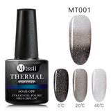 Mtssii Thermal Ultra-thin Glitter 22 Colors Soak Off UV Gel Color-chaging Temperature Color Change Gel Nail Art Gel Manicure