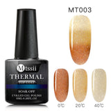 Mtssii Thermal Ultra-thin Glitter 22 Colors Soak Off UV Gel Color-chaging Temperature Color Change Gel Nail Art Gel Manicure