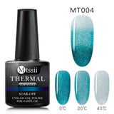 Mtssii Thermal Ultra-thin Glitter 22 Colors Soak Off UV Gel Color-chaging Temperature Color Change Gel Nail Art Gel Manicure