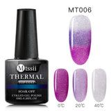 Mtssii Thermal Ultra-thin Glitter 22 Colors Soak Off UV Gel Color-chaging Temperature Color Change Gel Nail Art Gel Manicure