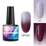 Mtssii Thermal Ultra-thin Glitter 22 Colors Soak Off UV Gel Color-chaging Temperature Color Change Gel Nail Art Gel Manicure