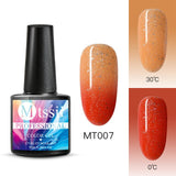 Mtssii Thermal Ultra-thin Glitter 22 Colors Soak Off UV Gel Color-chaging Temperature Color Change Gel Nail Art Gel Manicure