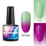 Mtssii Thermal Ultra-thin Glitter 22 Colors Soak Off UV Gel Color-chaging Temperature Color Change Gel Nail Art Gel Manicure