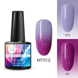 Mtssii Thermal Ultra-thin Glitter 22 Colors Soak Off UV Gel Color-chaging Temperature Color Change Gel Nail Art Gel Manicure