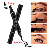 HANDAIYAN Brand Black Double-headed Eyeliner Pencil With Stamp Seal Maquiagem Waterproof Liquid Wing Eye Liner Cosmetics TSLM2