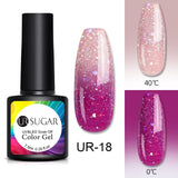 UR SUGAR Rainbow Thermal Color Changing Gel Nail Polish  Glitter Temperature Soak Off UV Gel Varnish 7.5ml Nail Art