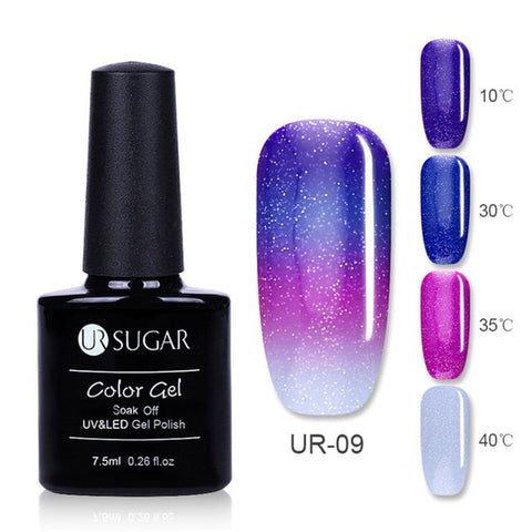 UR SUGAR 7.5ml Thermal UV Gel Nail Polish 3 Colors  Glitter Gel Polish Soak Off UV LED Gel Varnish Semi Permanent