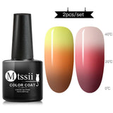 Mtssii 7ml Thermal Glitter Soak Off UV Gel Polish Holographic Temperature Color-changing Varnish Gel Nail Art Lacquer Decor