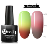 Mtssii 7ml Thermal Glitter Soak Off UV Gel Polish Holographic Temperature Color-changing Varnish Gel Nail Art Lacquer Decor