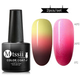 Mtssii 7ml Thermal Glitter Soak Off UV Gel Polish Holographic Temperature Color-changing Varnish Gel Nail Art Lacquer Decor