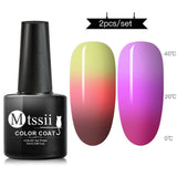 Mtssii 7ml Thermal Glitter Soak Off UV Gel Polish Holographic Temperature Color-changing Varnish Gel Nail Art Lacquer Decor