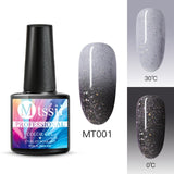 Mtssii 7ml Thermal Glitter Soak Off UV Gel Polish Holographic Temperature Color-changing Varnish Gel Nail Art Lacquer Decor