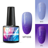 Mtssii 7ml Thermal Glitter Soak Off UV Gel Polish Holographic Temperature Color-changing Varnish Gel Nail Art Lacquer Decor