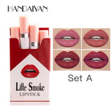 New Cigarette Lipstick Sets 4 Colors Velvet Matte Long-lasting Waterproof Lip stick Sexy Red Shimmer Women Lips Makeup TSLM2