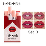 New Cigarette Lipstick Sets 4 Colors Velvet Matte Long-lasting Waterproof Lip stick Sexy Red Shimmer Women Lips Makeup TSLM2