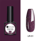 UR SUGAR 7.5ml Gel Nail Polish Solid Color  Glitter Semi Permanent Soak Off UV LED Nail Art Gel varnish 62 Colors