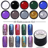 LEMOOC 3D Emboss Carving Painting Gel Paste Nail Polish Soak Off UV LED Gel Wire Drawing Varnish Esmalte Decarations