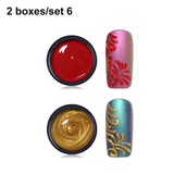 LEMOOC 3D Emboss Carving Painting Gel Paste Nail Polish Soak Off UV LED Gel Wire Drawing Varnish Esmalte Decarations