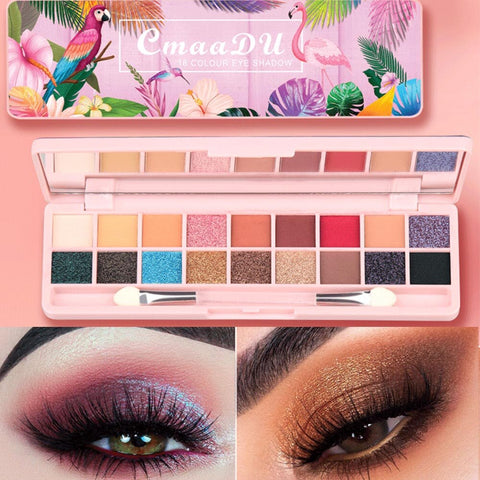 18 Color Nude Shining Eyeshadow Pearlescent Makeup Glitter Pigment Smoky Eye Shadow Pallete Waterproof Cosmetics eye shadow