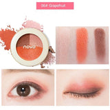 NOVO Brand Shimmer Eyeshadow Makeup Baking Long Lating 3 Color Eye Shadow Palette Waterproof Dry Wet Amphibious Cosmetic