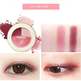 NOVO Brand Shimmer Eyeshadow Makeup Baking Long Lating 3 Color Eye Shadow Palette Waterproof Dry Wet Amphibious Cosmetic