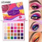 UCANBE 30 Colors Fruit Pie Filling Eye Shadow Palette Makeup Kit Vibrant Bright Glitter Shimmer Matte Shades Pigment Eyeshadow