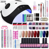 COSCELIA 10PCS Gel Nail Polish Set 36/24W Lamp Manicure Set Tools For Manicure Set For Gel Varnish Pusher Acrylic Nail Kit