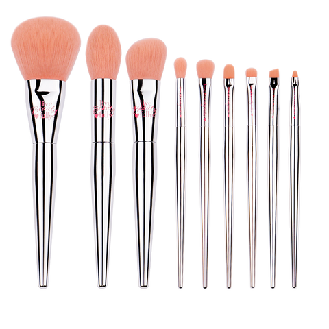 MyDestiny makeup brush-Barbie 9pcs soft fiber makeup brushes set-foundation blush powder eyeshadow eyeliner brushes for beginner