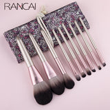 RANCAI 9pcs Hight Quality Makeup Brushes Set maquiagem New Foundation Eyebrow Eyeliner Cosmetic makeup Brushes With Bag