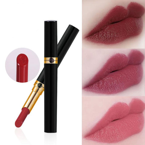 12 Colors Sexy Red Lipstick Waterproof Matte Velvet Lipstick Glossy Lip GlossLip Balm Lip Tint Women Fashion Makeup TSLM1