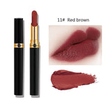 12 Colors Sexy Red Lipstick Waterproof Matte Velvet Lipstick Glossy Lip GlossLip Balm Lip Tint Women Fashion Makeup TSLM1