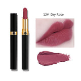 12 Colors Sexy Red Lipstick Waterproof Matte Velvet Lipstick Glossy Lip GlossLip Balm Lip Tint Women Fashion Makeup TSLM1