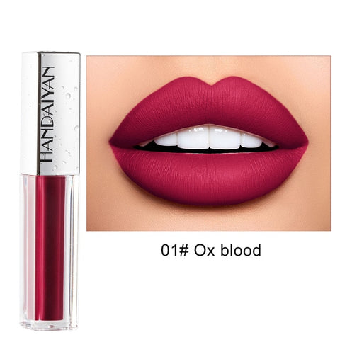 HANDAIYAN 12 Colors Matte Sexy Lip Gloss Velvet Matte Lasting Moisturizing Waterproof Cosmetic Beauty Keep 24h Lipgloss TSLM2