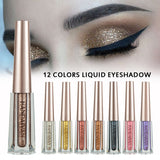 HANDAIYAN 12 Diamond Colors Shiny Liquid Eye Shadow Makeup Glitter lasting Waterproof Easy To Wear Eyeshadow Maquiagem TSLM1