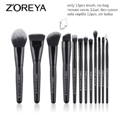 ZOREYA Make Up Brush Set 2/8/12pcs Delicate Makeup Brushes Powder Foundation Contour and Eye Brushes 2019 New Model