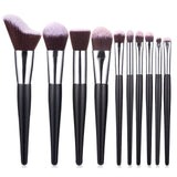 RANCAI 10pcs Hight Quality  Makeup Brushes Set Foundation Powder Blush Eyeshadow Sponge Brush Soft Hair Cosmetic Brushes Tools