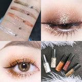 Pro Shiny Eye Liners Cosmetics Glitter Shimmer Silver Rose Gold Pigment Eye Shadow Liner for Women Eye Korean Cosmetics TSLM1