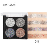 HANDAIYAN Professional 4 Colors Glitter Eyeshadow Palette Waterproof Makeup Beauty Korea Cosmetic Set Maquiagem TSLM2