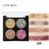 HANDAIYAN Professional 4 Colors Glitter Eyeshadow Palette Waterproof Makeup Beauty Korea Cosmetic Set Maquiagem TSLM2