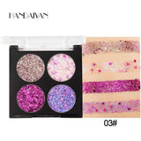 HANDAIYAN Professional 4 Colors Glitter Eyeshadow Palette Waterproof Makeup Beauty Korea Cosmetic Set Maquiagem TSLM2