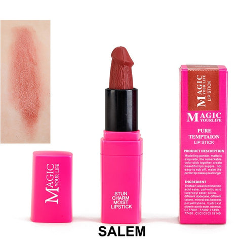 12 Colors Penis Shape Mushroom Long Lasting Moisture Cosmetic Lipstick Lips Makeup Lipstick cosmetic batom