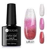 UR SUGAR Rainbow Thermal Color Changing Gel Nail Polish  Glitter Temperature Soak Off UV Gel Varnish 7.5ml Nail Art