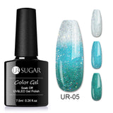 UR SUGAR Rainbow Thermal Color Changing Gel Nail Polish  Glitter Temperature Soak Off UV Gel Varnish 7.5ml Nail Art