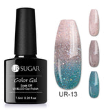 UR SUGAR Rainbow Thermal Color Changing Gel Nail Polish  Glitter Temperature Soak Off UV Gel Varnish 7.5ml Nail Art