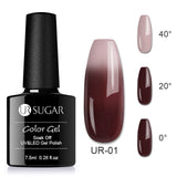 UR SUGAR Rainbow Thermal Color Changing Gel Nail Polish  Glitter Temperature Soak Off UV Gel Varnish 7.5ml Nail Art